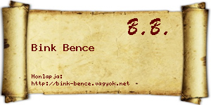 Bink Bence névjegykártya